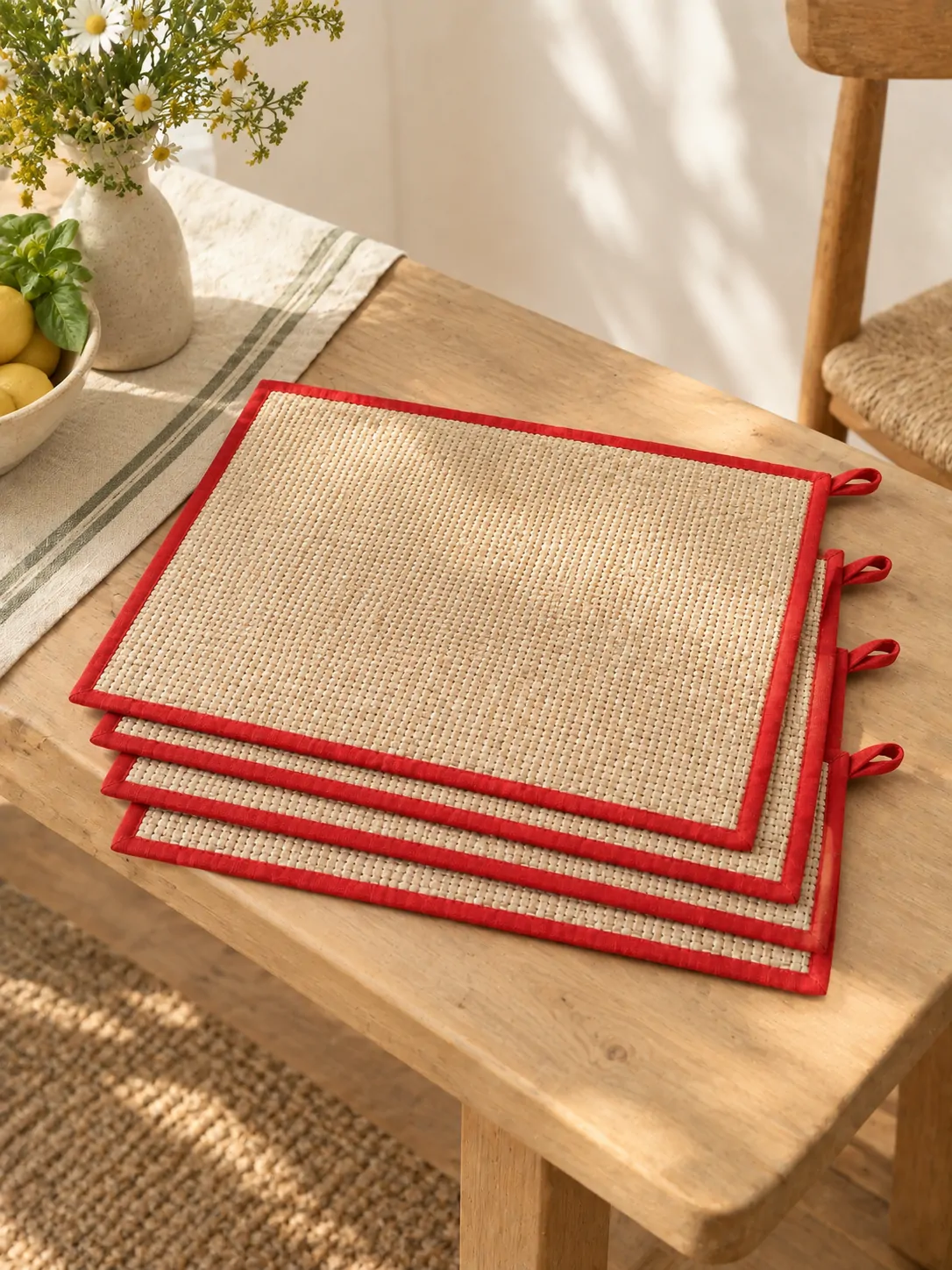 Basket Weave Placemats, Set of 4 folded