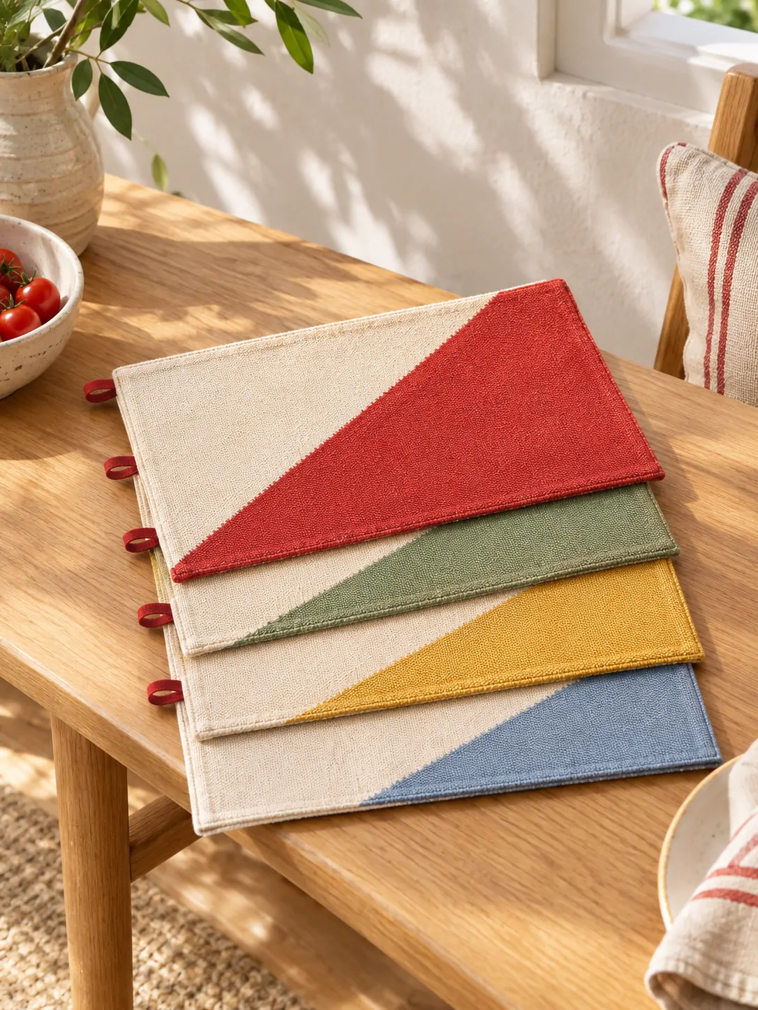 Colour Block Placemats, Set of 4 folded