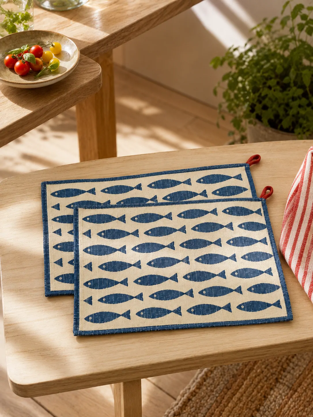 Fish Supper Placemats, Set of 2 folded