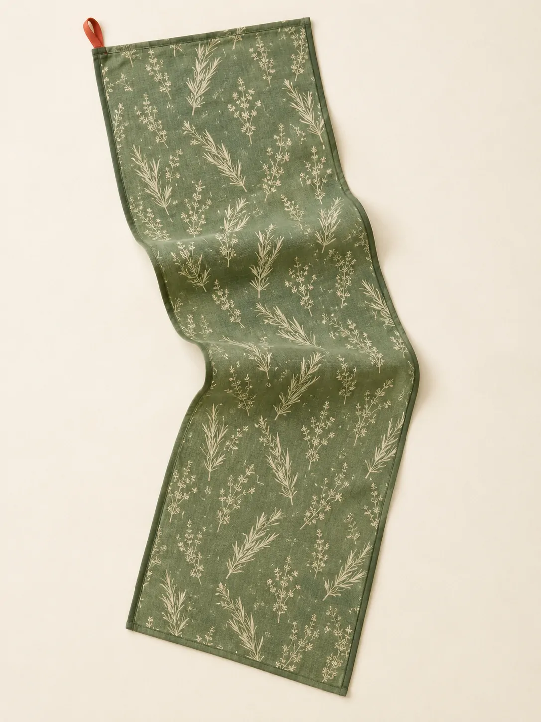 Herb Garden Table Runner laid flat, showing every piece in the set