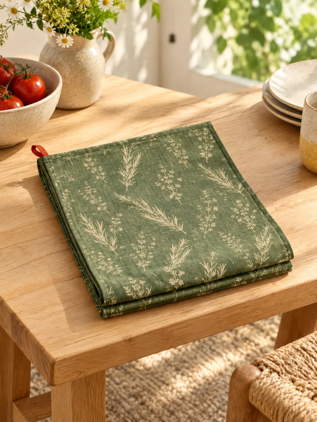 Herb Garden Table Runner folded