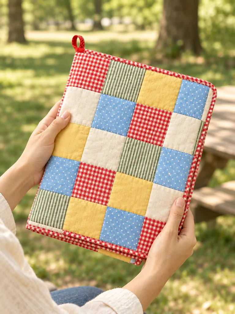 Patchwork Picnic Quilt folded