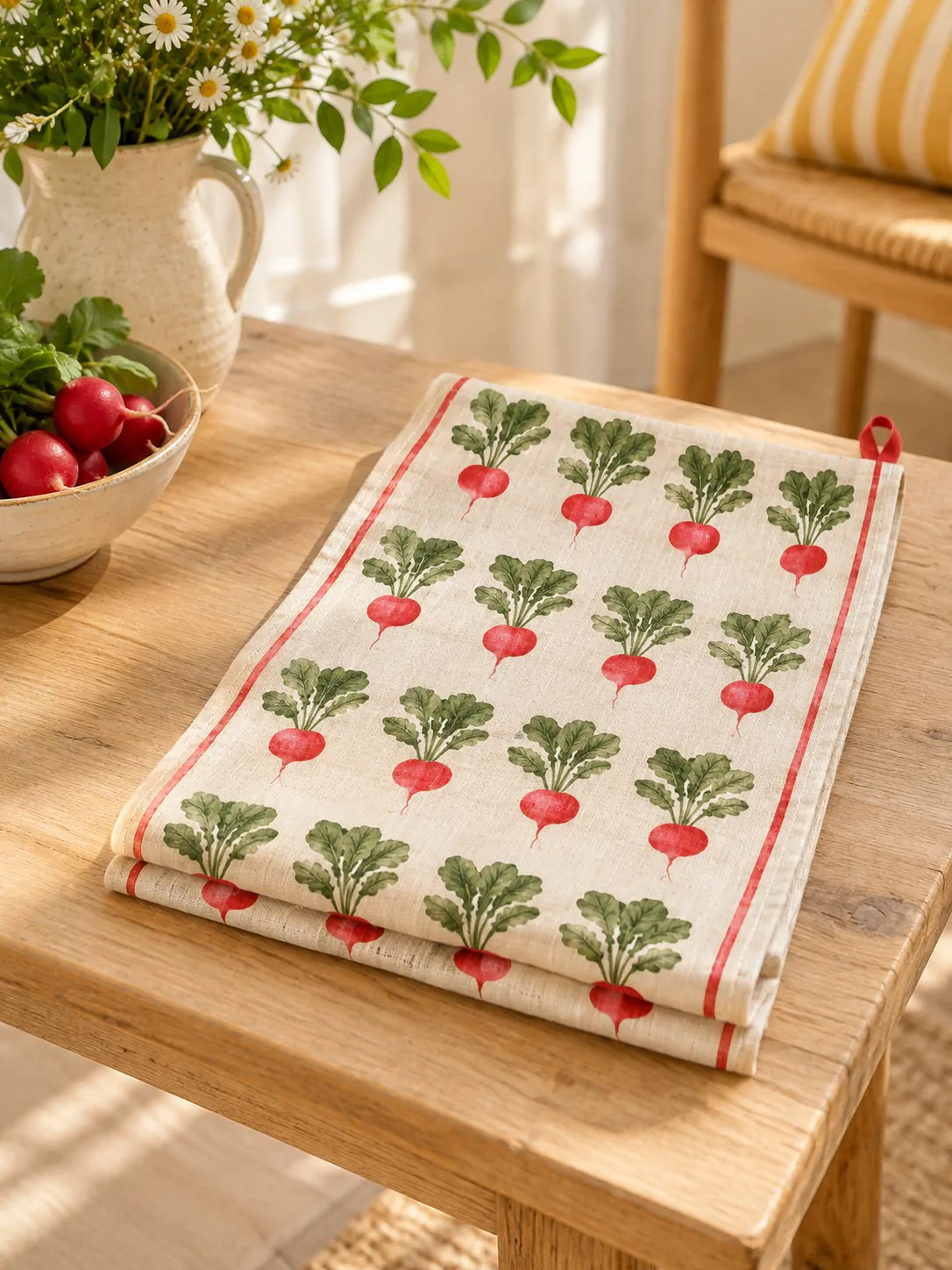 Radish Row Table Runner folded