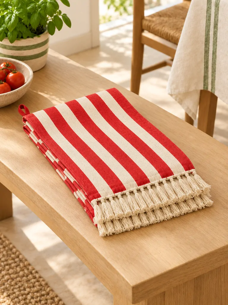 Saturday Stripe Table Runner folded