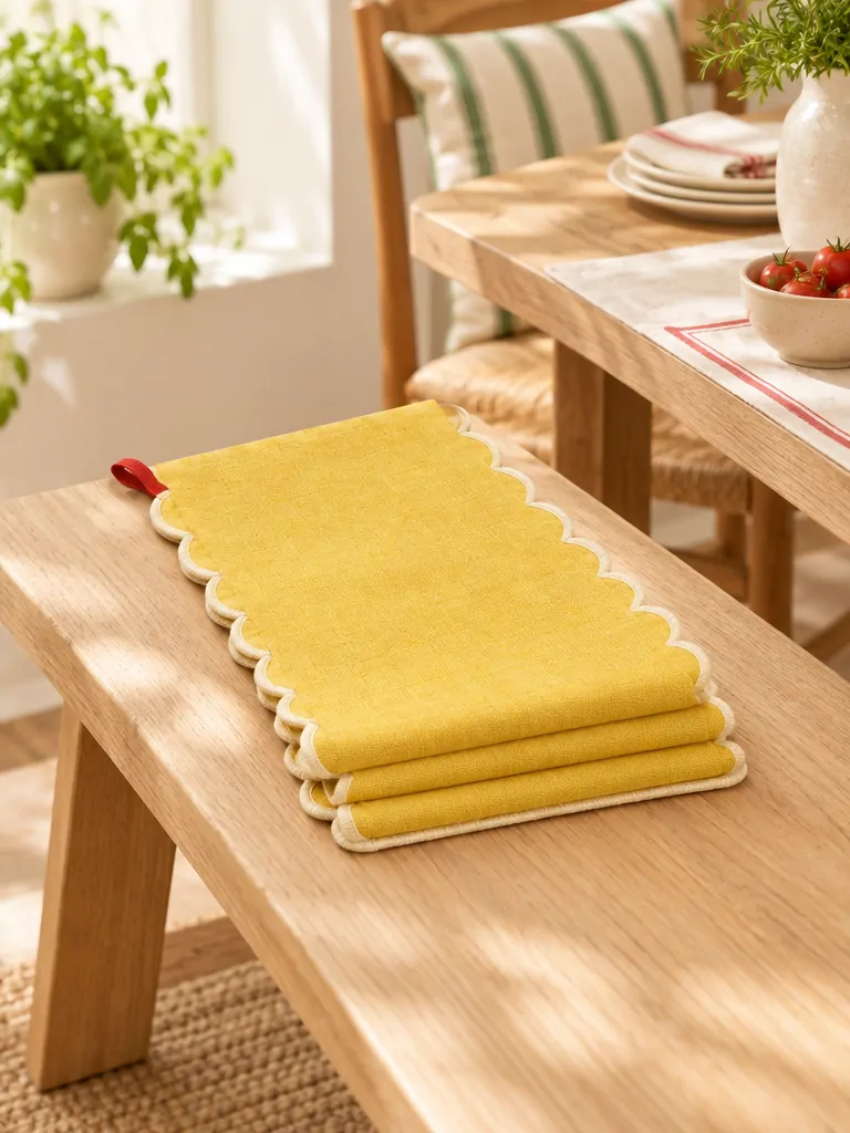 Scallop Edge Table Runner folded