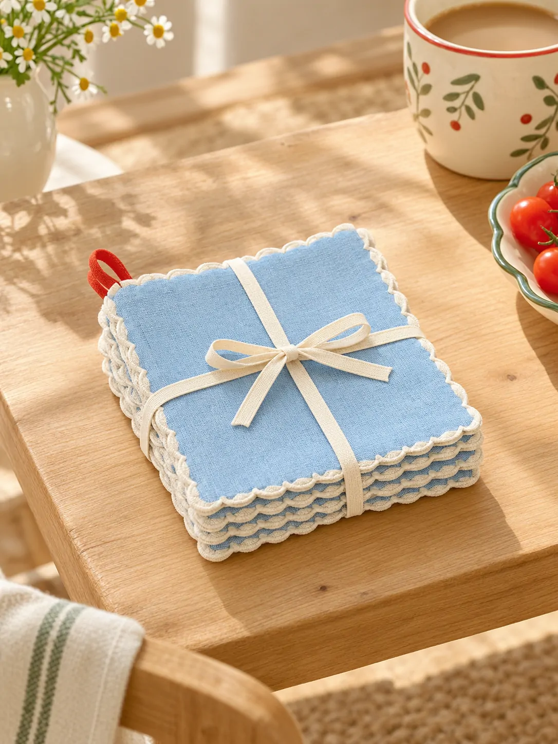 Scallop Napkins, Set of 4 folded