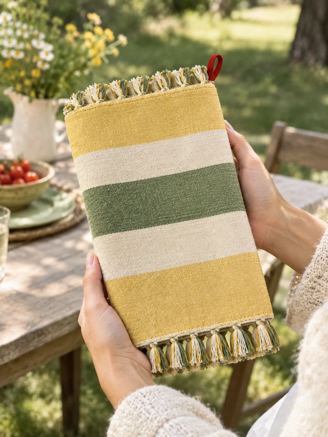 Striped Deck Picnic Blanket folded