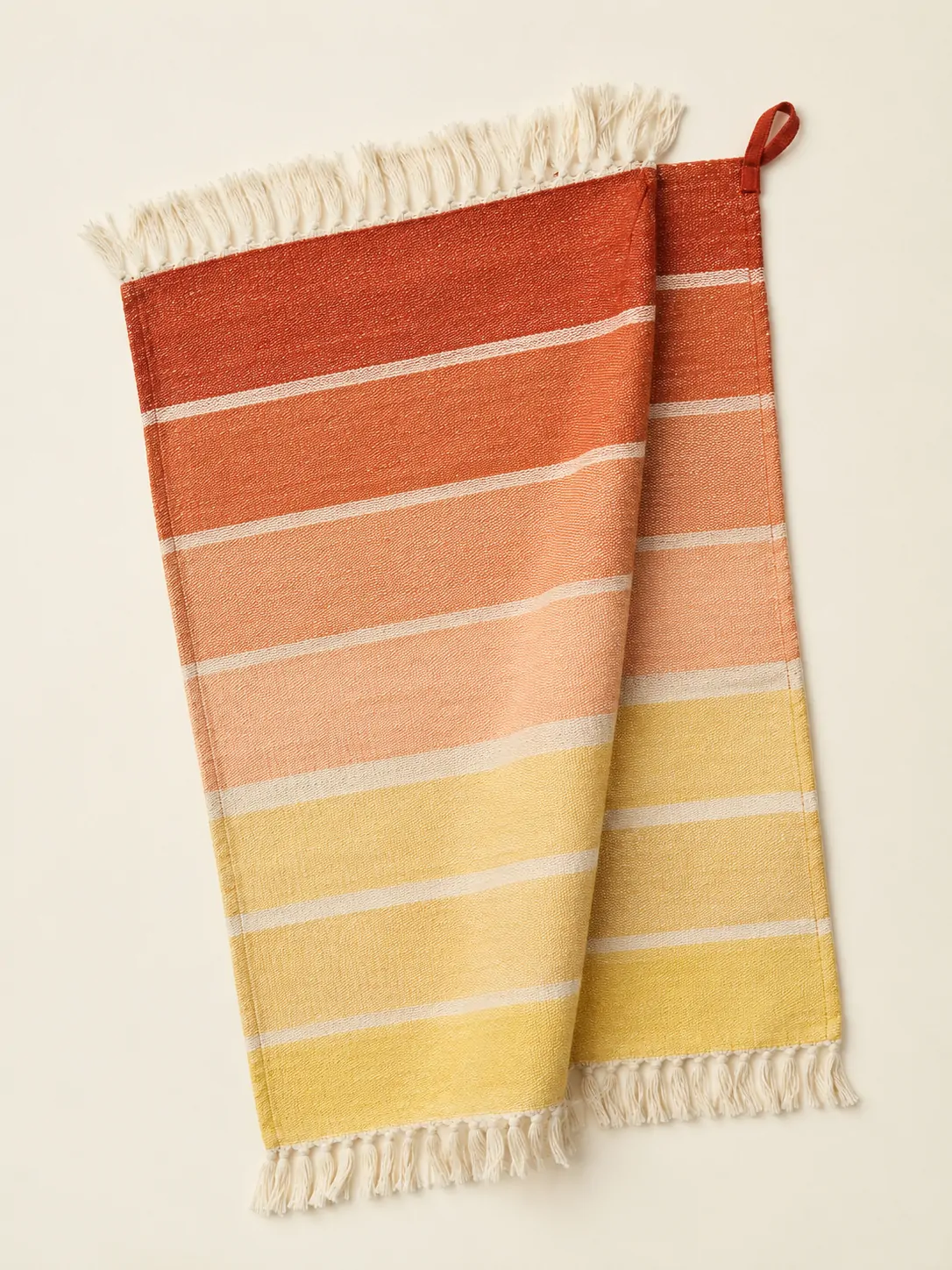 Sunset Stripe Picnic Cloth laid flat, showing every piece in the set