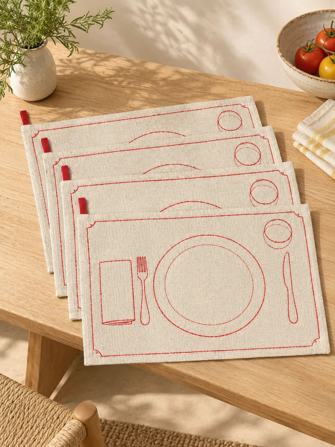 Table Map Placemats, Set of 4 folded