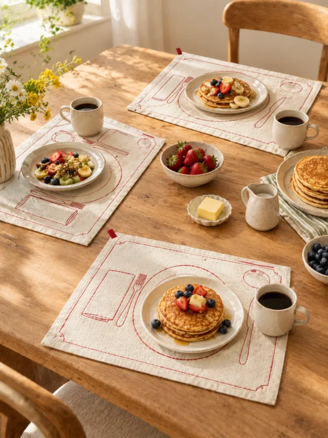 Table Map Placemats, Set of 4 on a laid weekend table