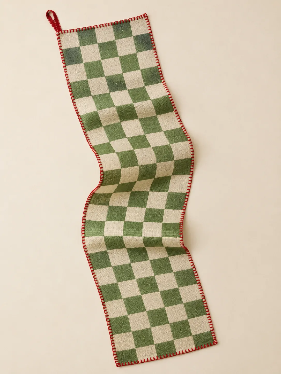 Tile Check Table Runner laid flat, showing every piece in the set