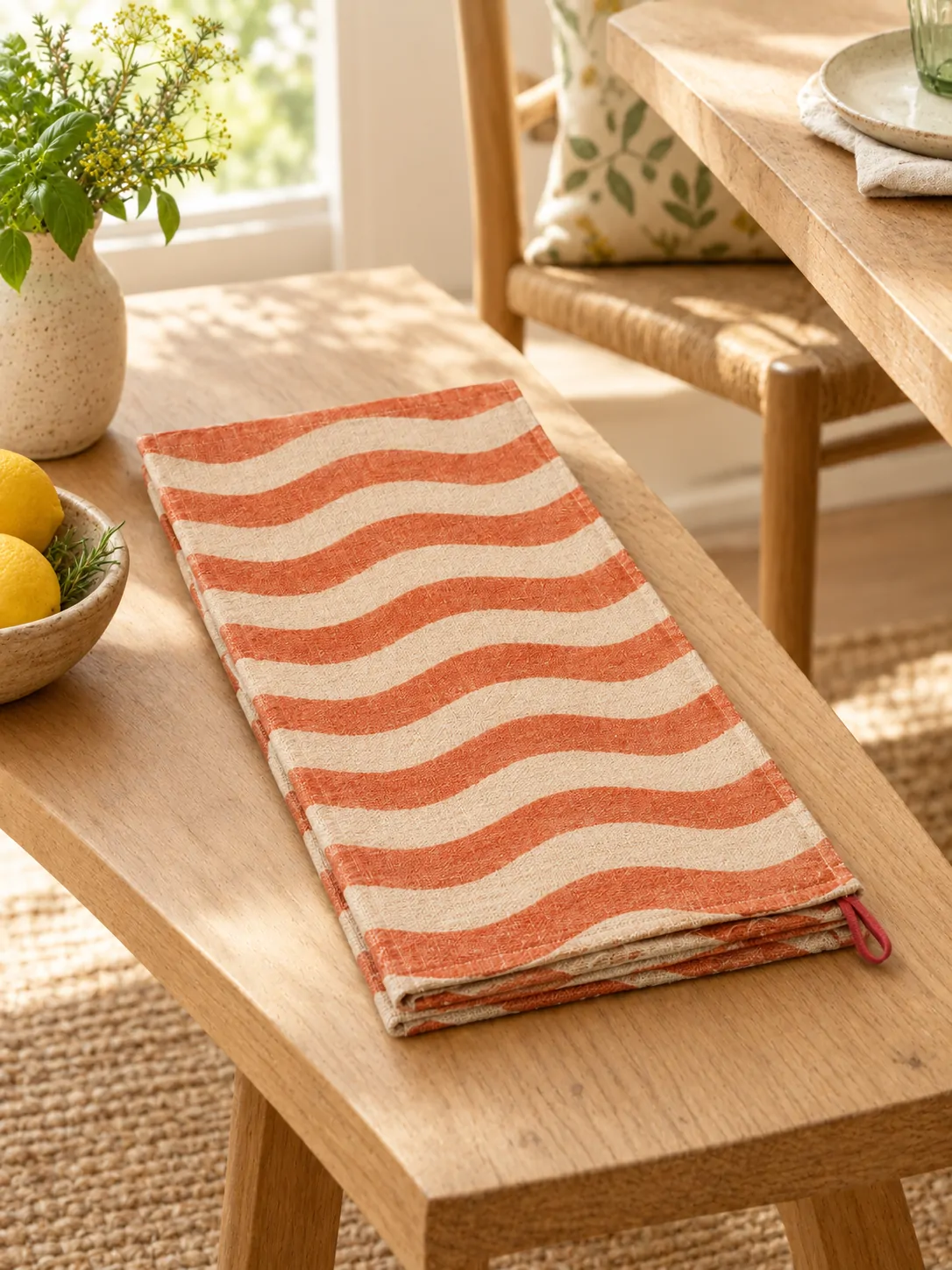 Wave Line Table Runner folded