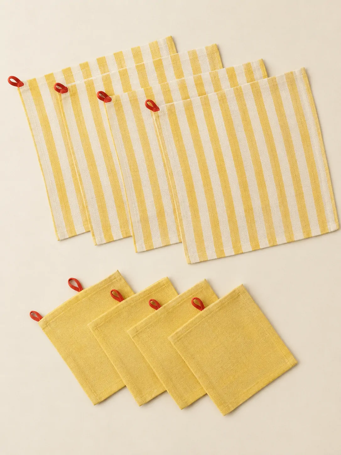 Weekend Brunch Set for 4 (4 Placemats + 4 Napkins) laid flat, showing every piece in the set